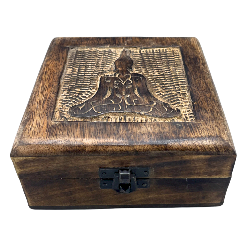 Mangotræ skrin - Buddha | 13 x 13 cm Mangotræ skrin - Buddha | 13 x 13 cm
