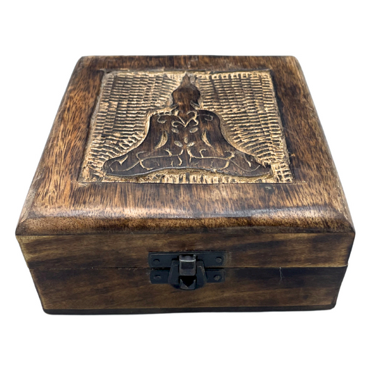 Billede af Mangotræ skrin - Buddha | 13 x 13 cm