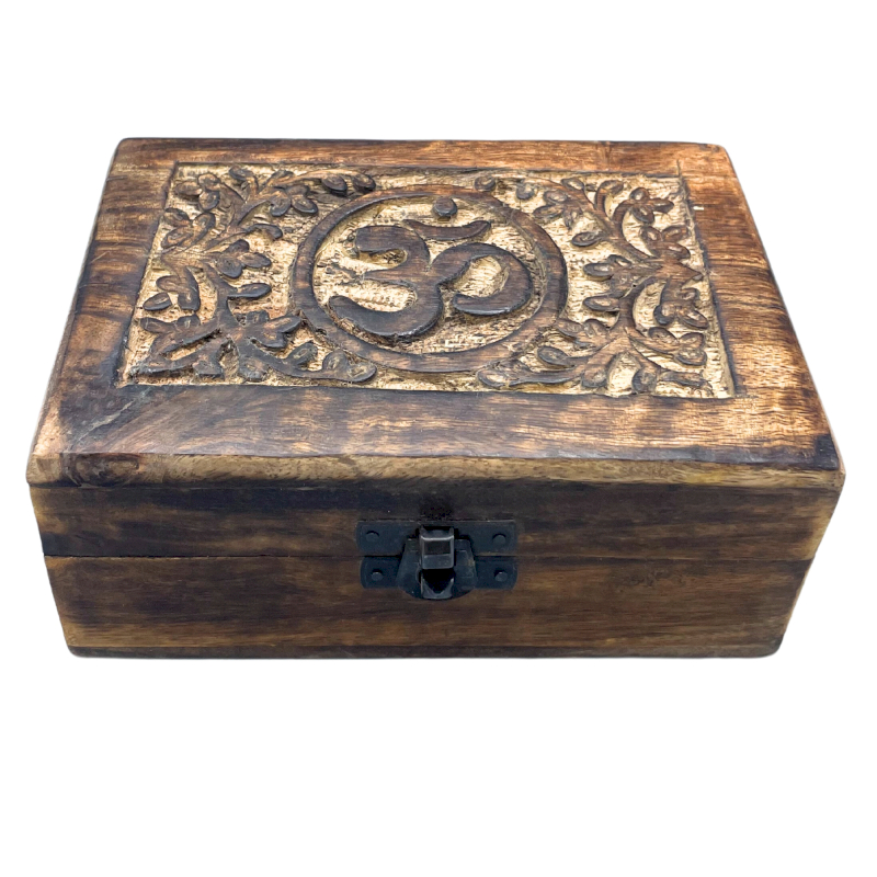 Mangotræ skrin - AUM | 15 x 10 cm Mangotræ skrin - AUM | 15 x 10 cm