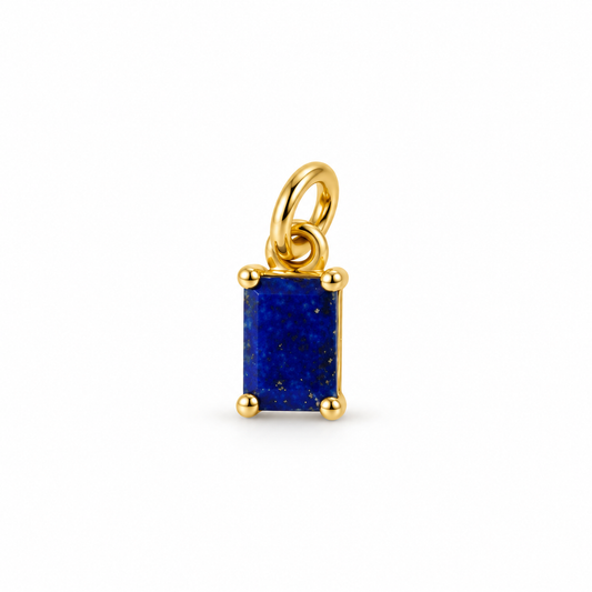 Billede af Lapis Lazuli charm – 18k forgyldt sølv vedhæng