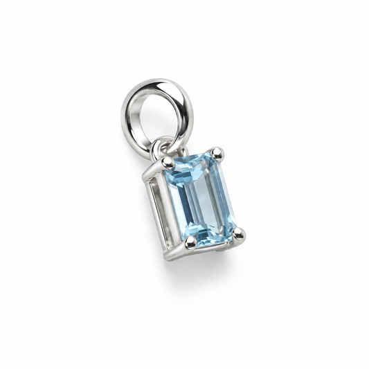 Billede af Blå Topaz charm – 925 Sølv vedhæng