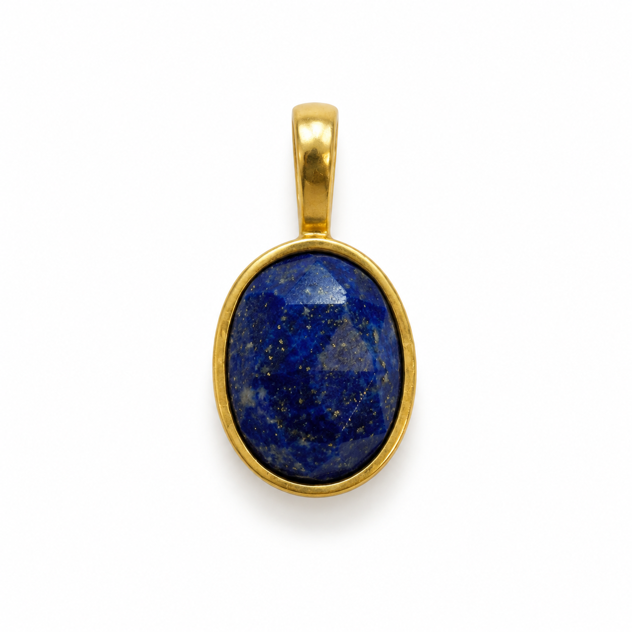 Lapis lazuli Rose cut charm – 18k forgyldt sølv vedhæng Lapis lazuli Rose cut charm – 18k forgyldt sølv vedhæng