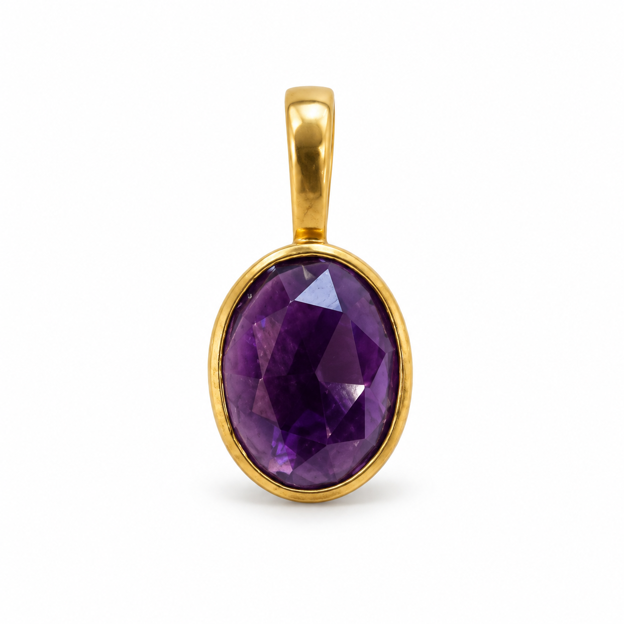 Ametyst Rose cut charm – 18k forgyldt sølv vedhæng Ametyst Rose cut charm – 18k forgyldt sølv vedhæng