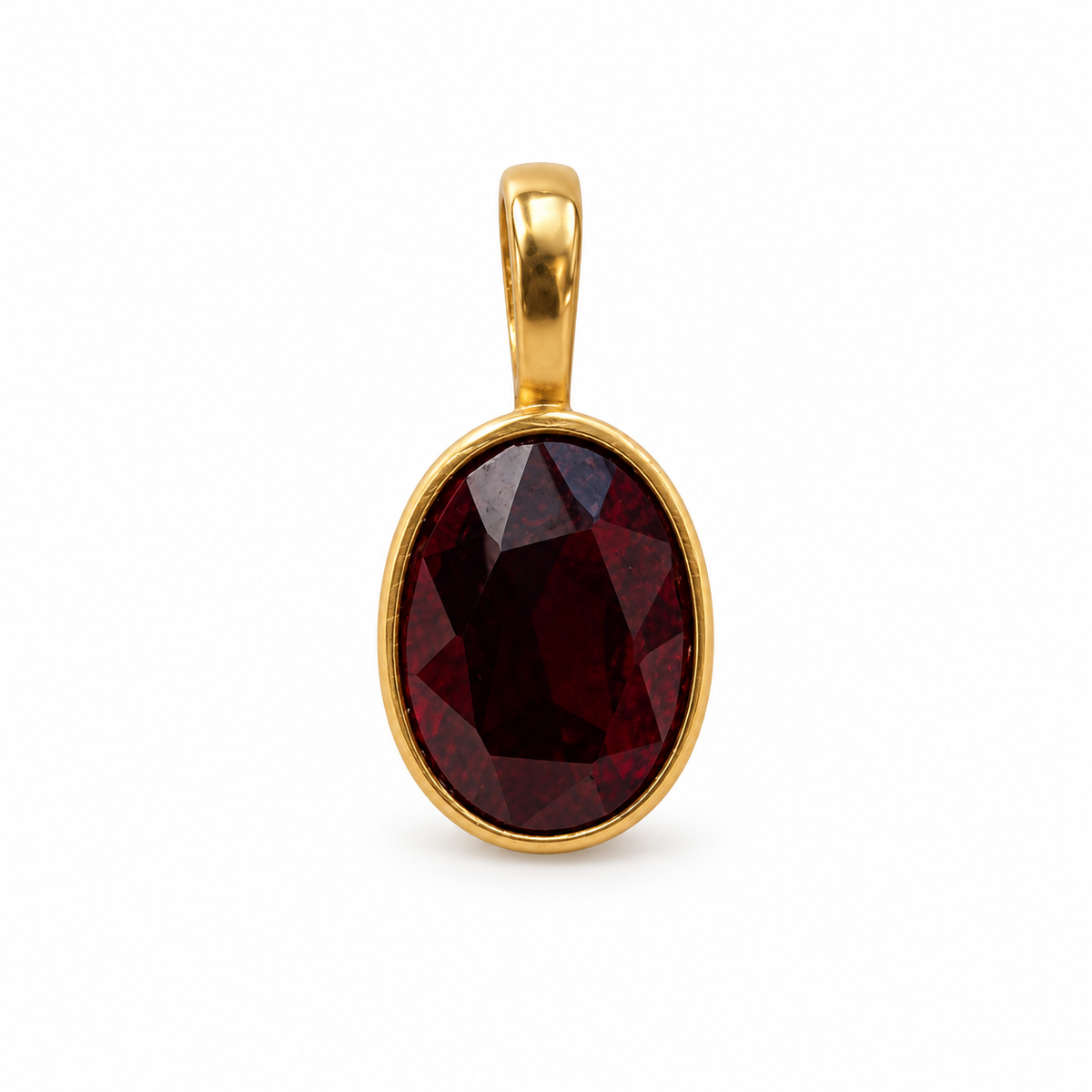 Garnet Rose cut charm – 18k forgyldt sølv vedhæng Garnet Rose cut charm – 18k forgyldt sølv vedhæng