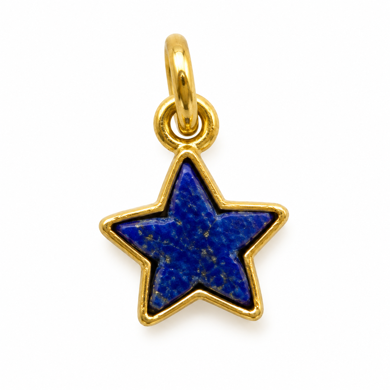 Lapis lazuli stjerne charm – 18k forgyldt sølv vedhæng Lapis lazuli stjerne charm – 18k forgyldt sølv vedhæng