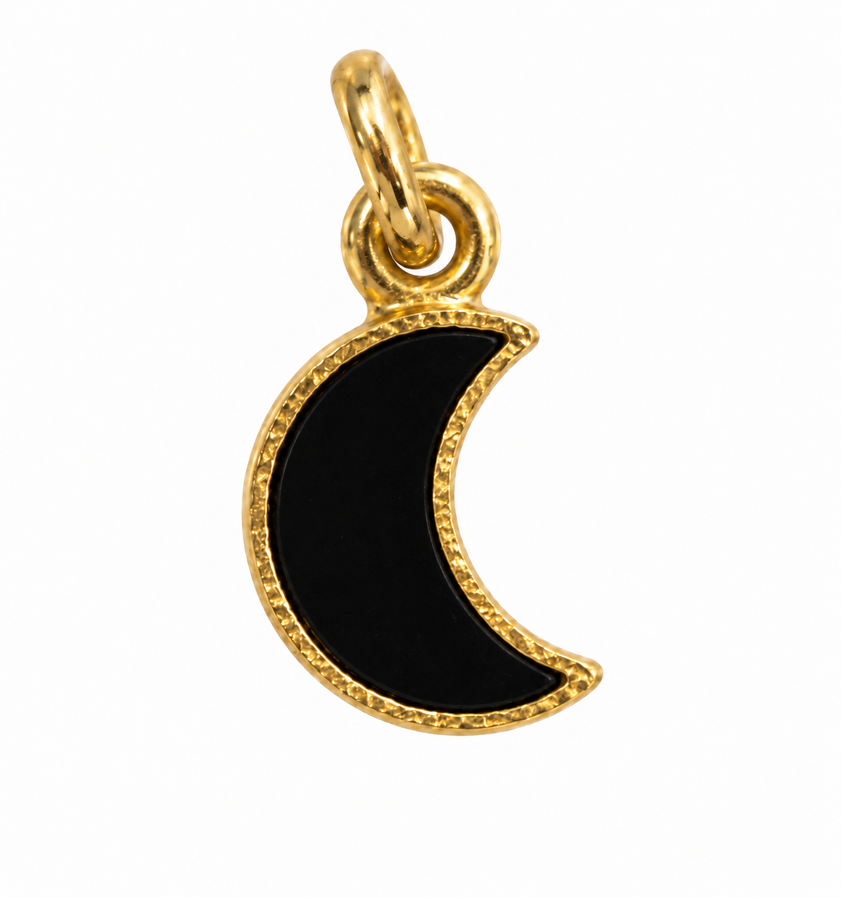 Sort onyx måne charm – 18k forgyldt sølv vedhæng Sort onyx måne charm – 18k forgyldt sølv vedhæng