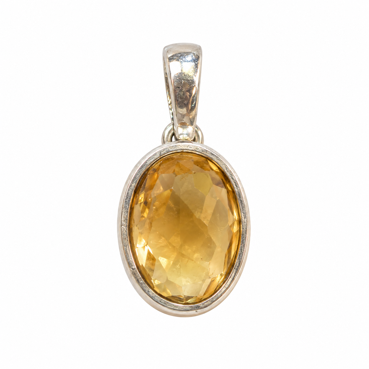 Citrin Rose cut charm – 925 sølv vedhæng Citrin Rose cut charm – 925 sølv vedhæng