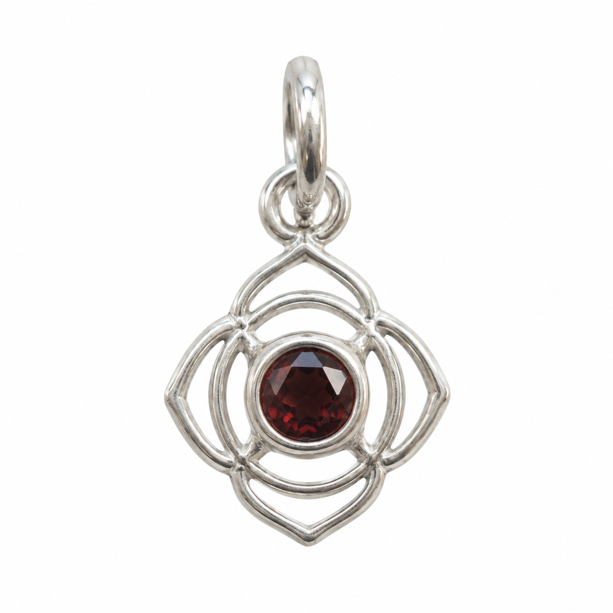 Garnet root chakra charm – 925 sølv vedhæng Garnet root chakra charm – 925 sølv vedhæng