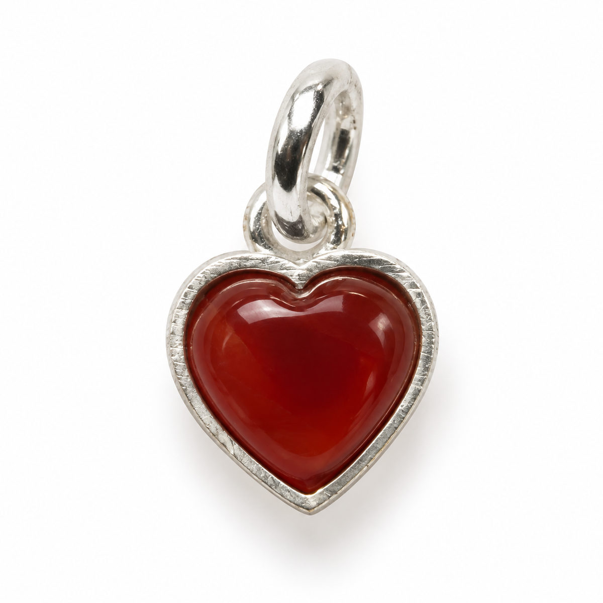 Red onyx hjerte charm – 925 sølv vedhæng Red onyx hjerte charm – 925 sølv vedhæng