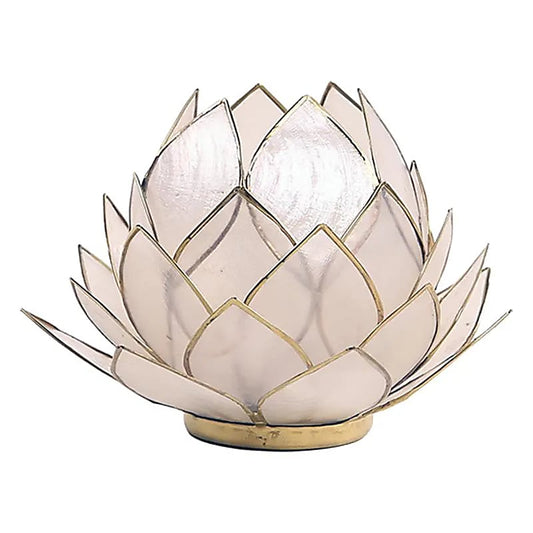 Billede af White Lotus lysestage i Capiz Shell 15 cm