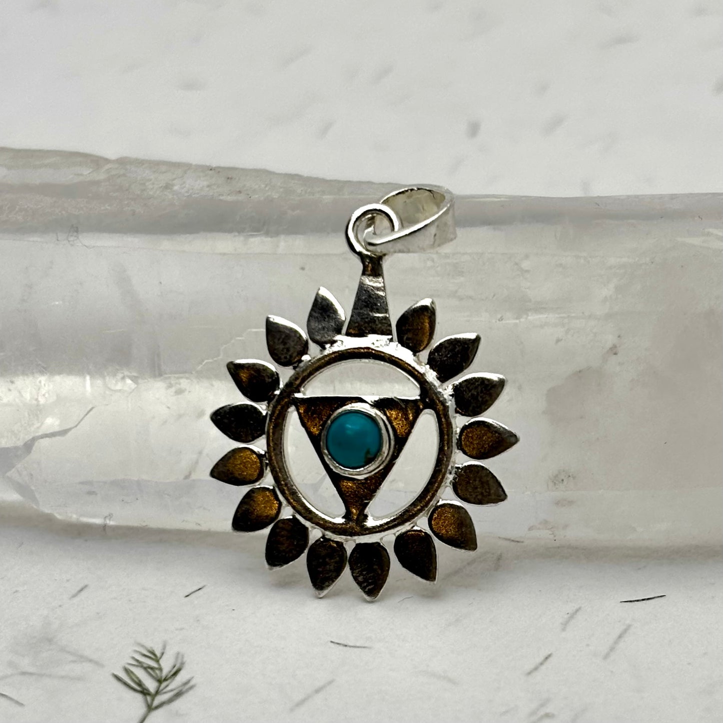 Hals Chakra vedhæng | 925 Sterling Sølv og turkis Hals Chakra vedhæng | 925 Sterling Sølv og turkis