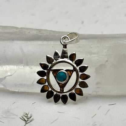 Hals Chakra vedhæng | 925 Sterling Sølv og turkis