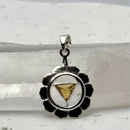 Billede af Solar Plexus vedhæng | 925 Sterling Sølv og Citrin