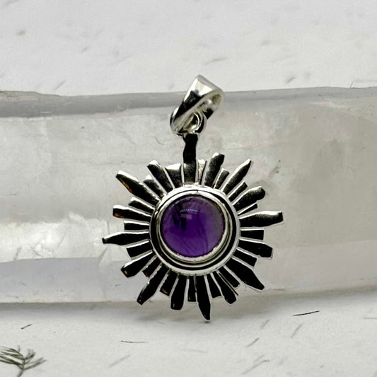 Billede af Krone Chakra vedhæng | 925 Sterling Sølv og ametyst
