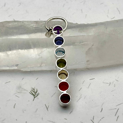 Chakra stav II vedhæng | 925 Sterling Sølv, 7 krystaller