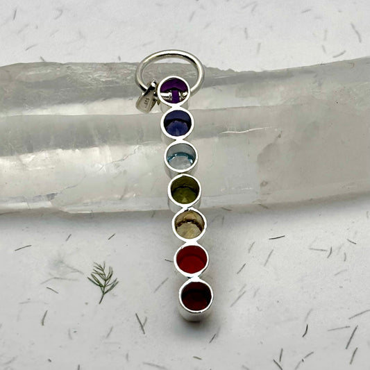 Billede af Chakra stav II vedhæng | 925 Sterling Sølv, 7 krystaller