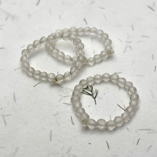 Billede af Bjergkrystal Facet perler fingerring