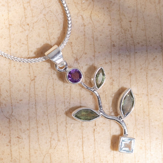 Billede af Magic flower vedhæng | 925 Sterling Sølv og 5 krystaller