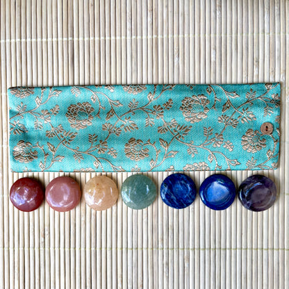 Turquoise Gold Flowers - Intention Wristband