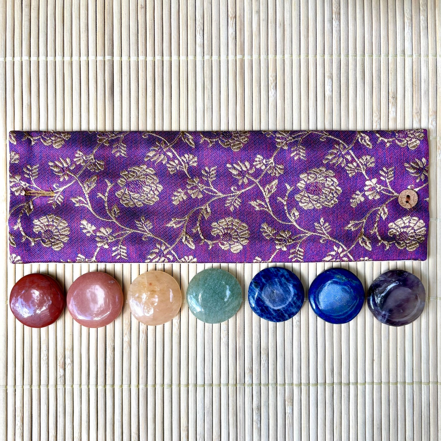 Purple Gold Flowers - Intention Wristband Purple Gold Flowers - Intention Wristband