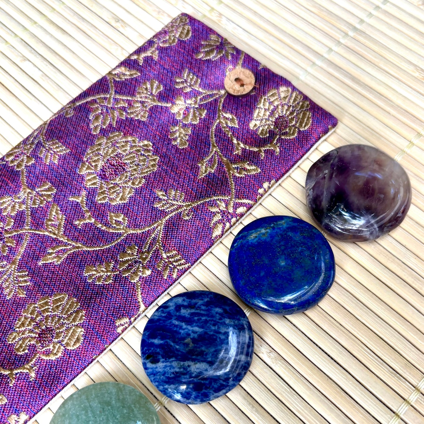 Purple Gold Flowers - Intention Wristband Purple Gold Flowers - Intention Wristband