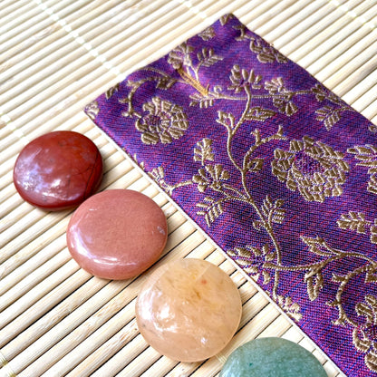 Purple Gold Flowers - Intention Wristband