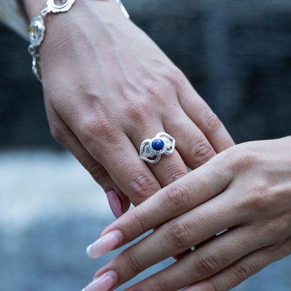 Pande Chakra fingerring | 925 Sterling Sølv og Lapis Lazuli